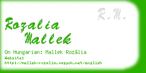 rozalia mallek business card